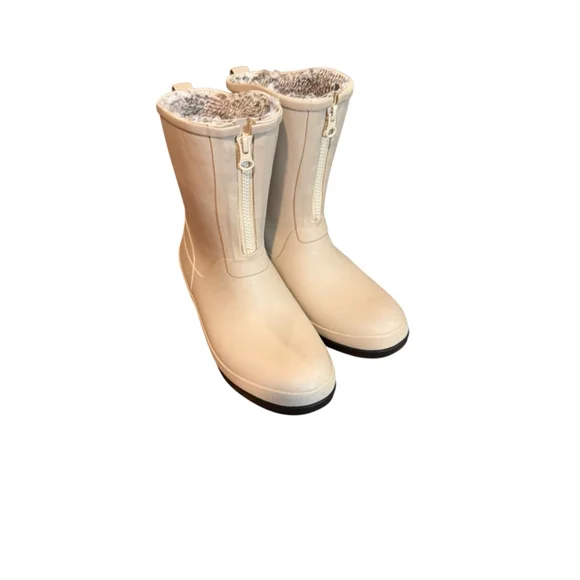 Women's Bogs Beige Black Winter Rain Boots US 11 - Picture 3 of 10